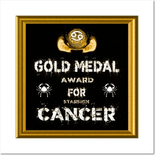 Cancer Birthday Gift Gold Medal Award Winner Posters and Art